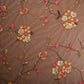 Black Embroidered Floral Net Fabric (1 Mtr)