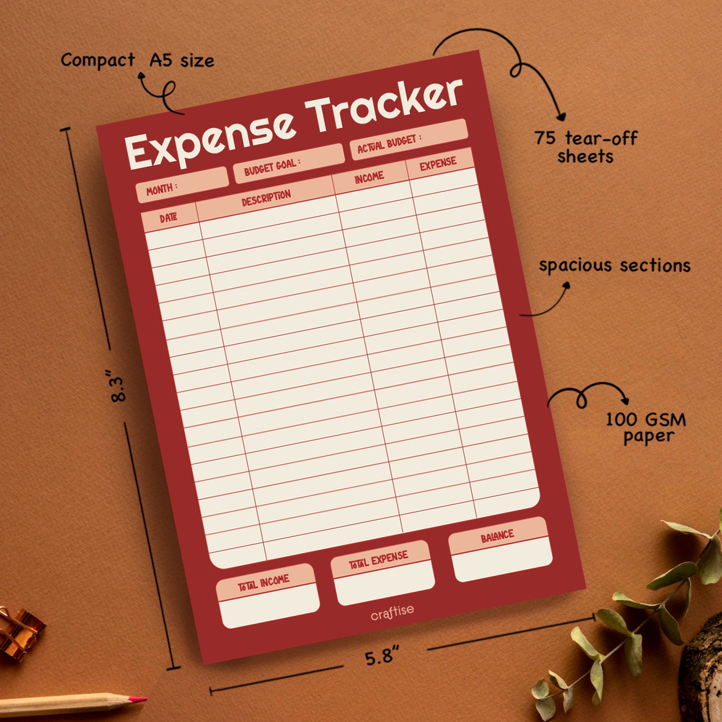 Expense Tracker Notepad