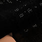 Black Georgette Shiffli Fabric wiith Sequins (1 Mtr)