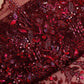 Burgundy Embroidered Net Fabric with Beadwork (1 Mtr)