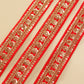 Red Embroidered Sequin Trim (9 Mtrs)