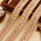Salmon Pink Embroidered Sequin Trim (9 Mtrs)
