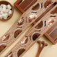 Rose Gold Embroidered Cutwork Trim  (9 Mtrs)