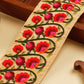 Beige and Pink Floral Embroidered Trim (2 Mtrs)