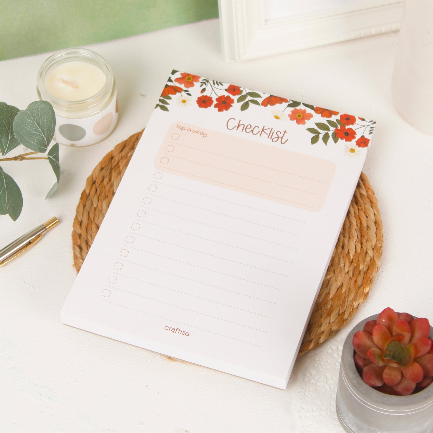 Petals & Plans Checklist Notepad