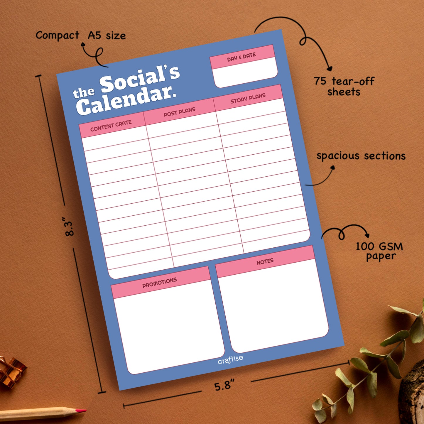 The Social's Calendar Notepad