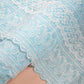 Mint Blue Schiffli Embroidery Cotton Fabric (1 Mtr)