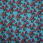 Blue and Pink Kalamkari Print Organza Fabric (1 Mtr)