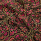Black and Pink Embroidered Floral Georgette Fabric (1 Mtr)