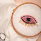 Pink and Gold Beaded Evil Eye Appliques (2 pieces)
