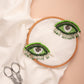 Green Beaded Evil Eye Appliques (2 pieces)