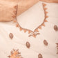Peach Embroidered Unstitched Lehenga Set