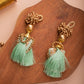 Set of 2 Embroidered Silky Tassel Charms