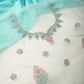 Mint Blue Embroidered Unstitched Lehenga Set