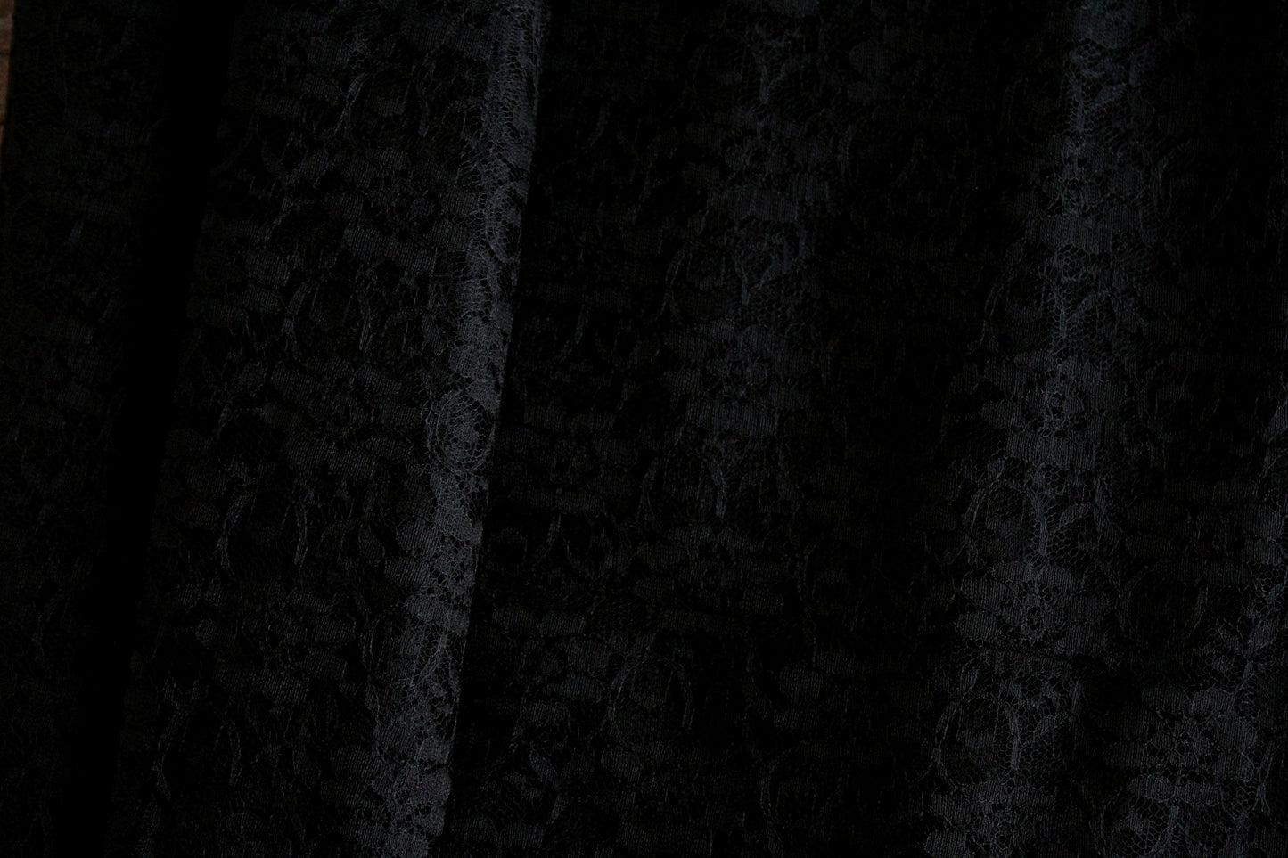 Black Floral Net Lace Fabric