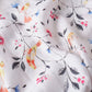 White Bird Print Cotton Linen Fabric
