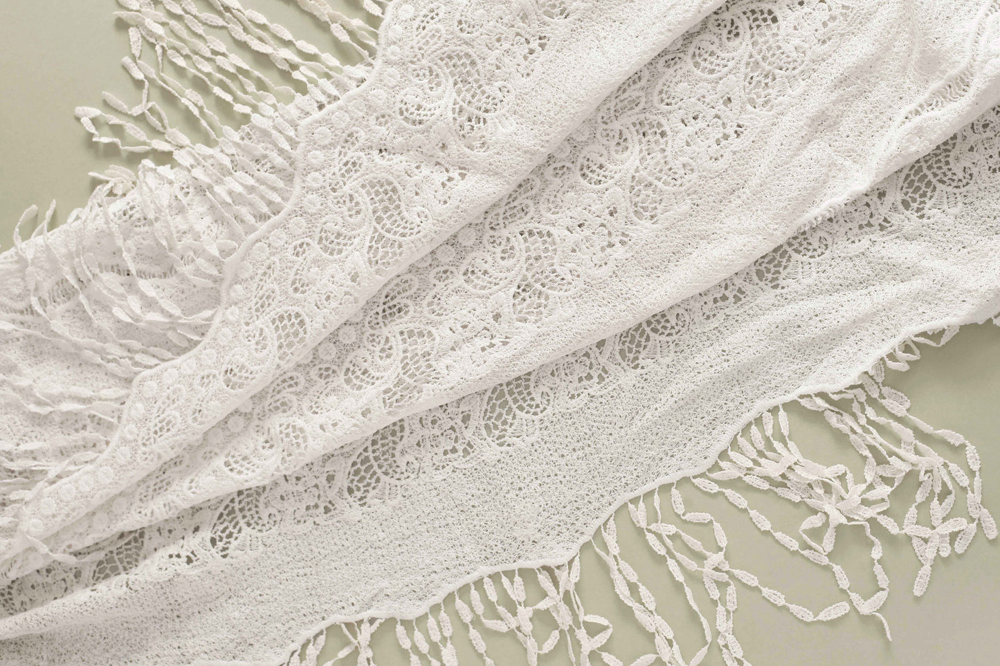Extra Wide White Lace Fabric
