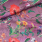 Mauve Tropical Print Muslin Silk Fabric