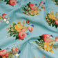 Mint Blue Embroidered Velvet Fabric with Sequins