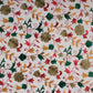 White Embroidered Floral Dupioni Fabric