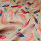 Feather Print Poly Dupioni Fabric for Lehenga