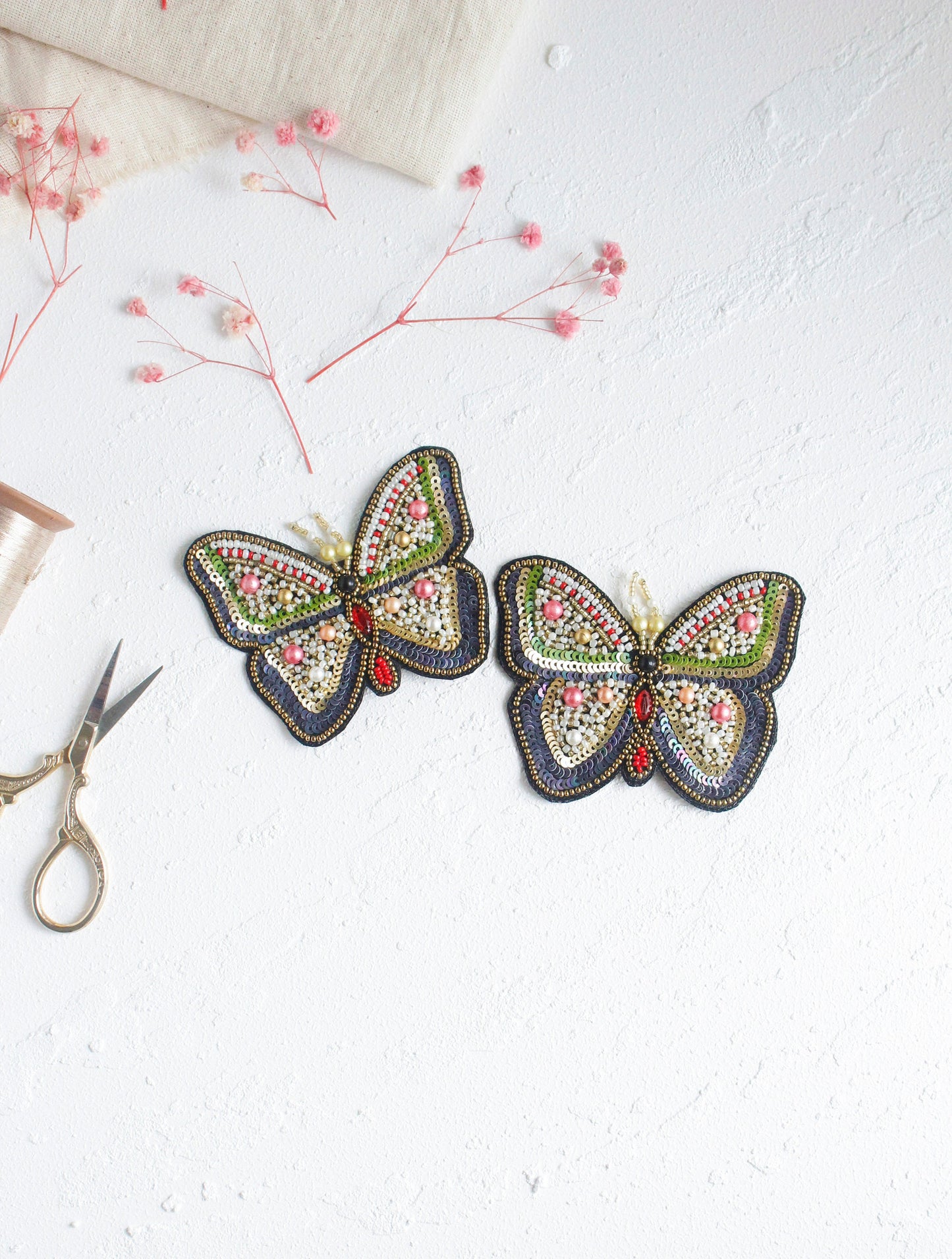 Beaded Butterfly Appliques (2 Pieces)