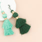 Set of 2 Green Silky Tassels for Earrings