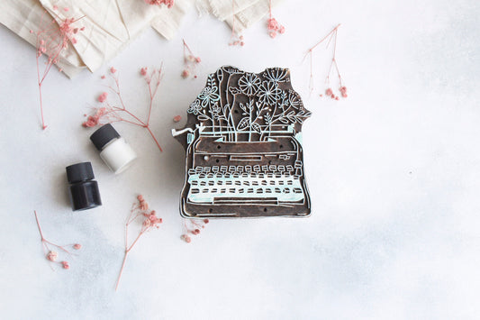 Typewriter Wooden Prinitng Block (1 piece)