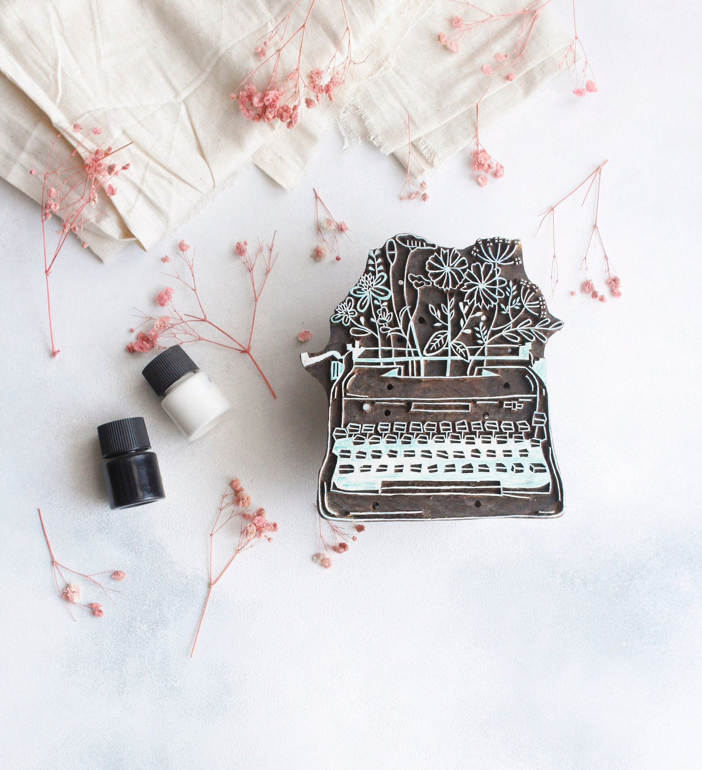 Typewriter Wooden Prinitng Block (1 piece)