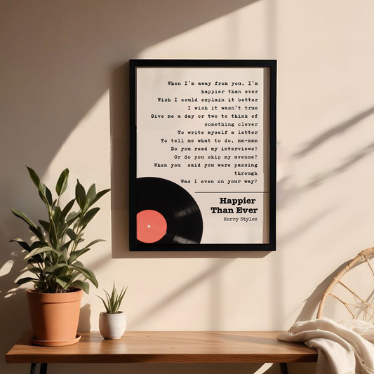 Personalized Lyrics Vinyl Record Print