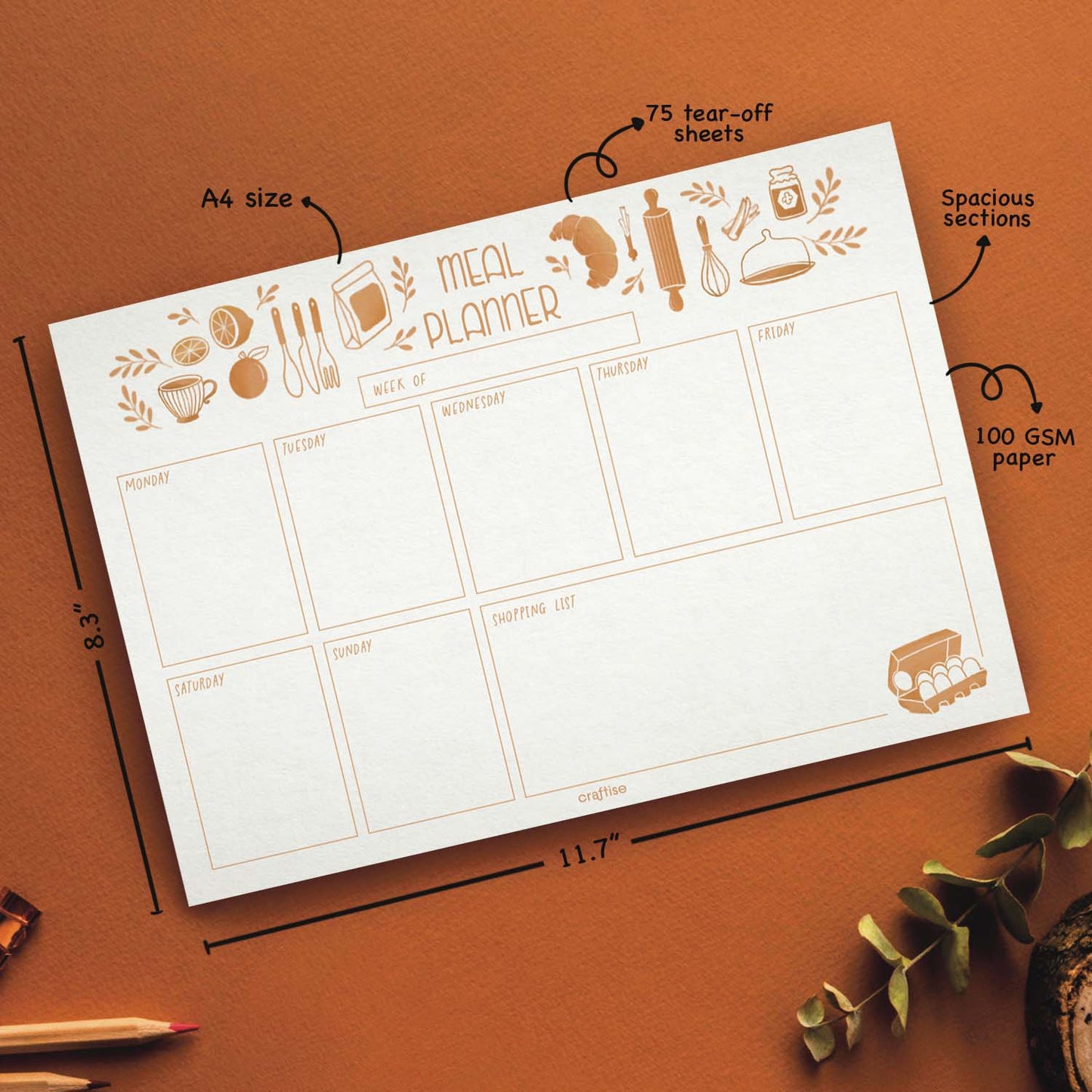 Weekly Meal Planner Notepad