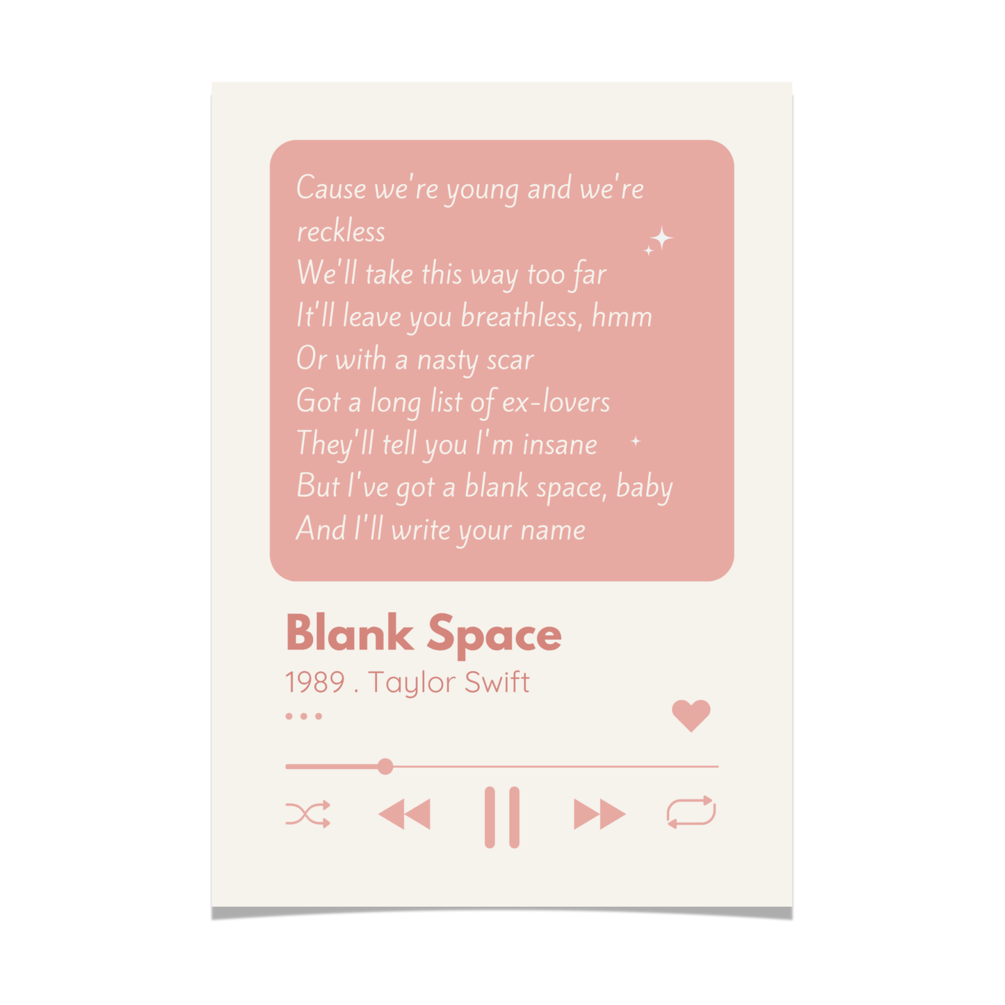 Personalized Song Lyrics Print