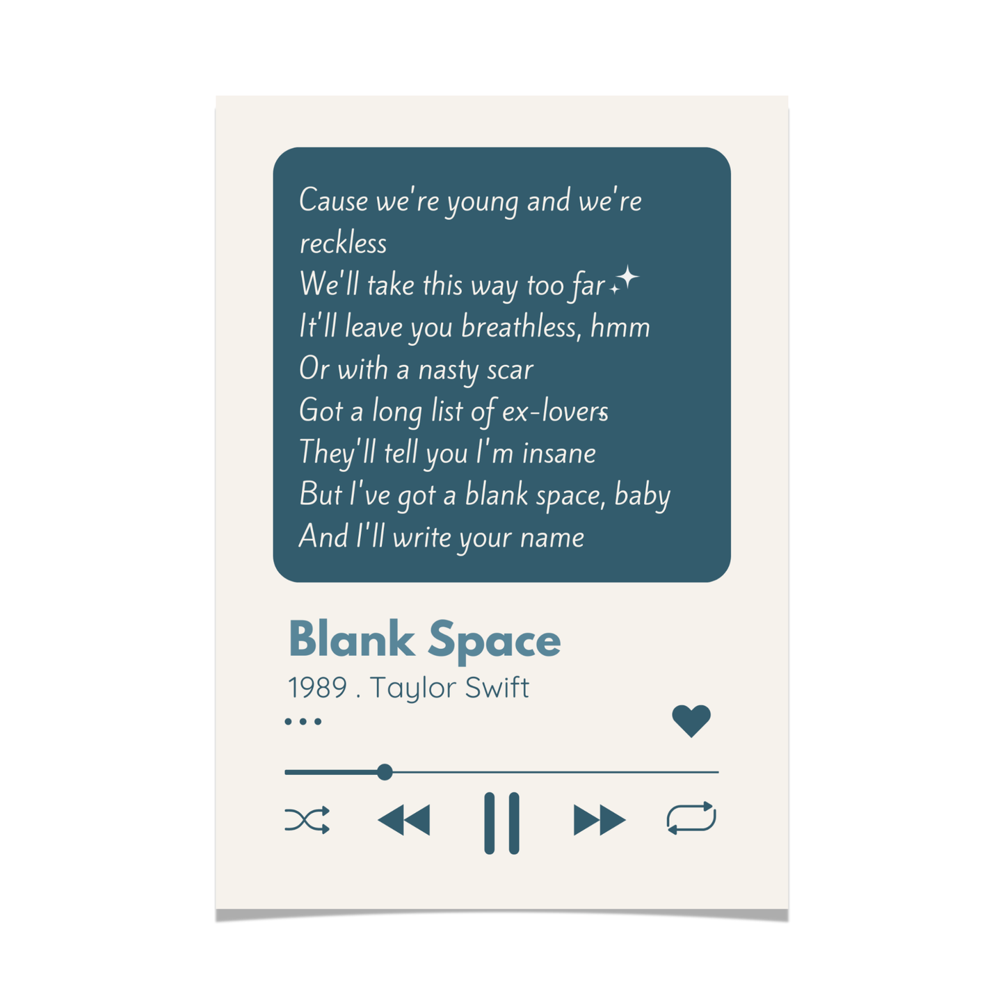 Personalized Song Lyrics Print