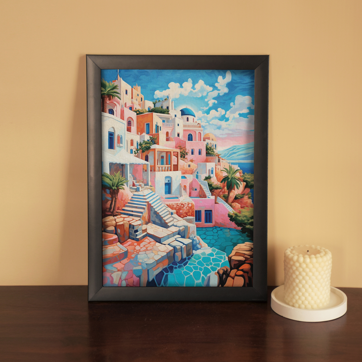 Santorini Strolls Print