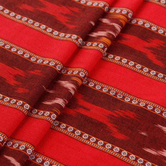 Red Ikat Woven Fabric (1 Mtr)