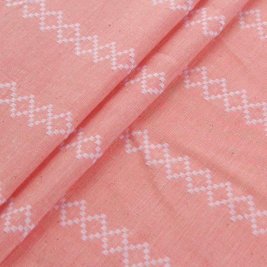 Pink and White Woven Fabric (1 Mtr)