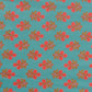 Teal Blue and Pink Floral Fabric (1 Mtr)