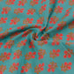 Teal Blue and Pink Floral Fabric (1 Mtr)