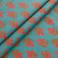 Teal Blue and Pink Floral Fabric (1 Mtr)