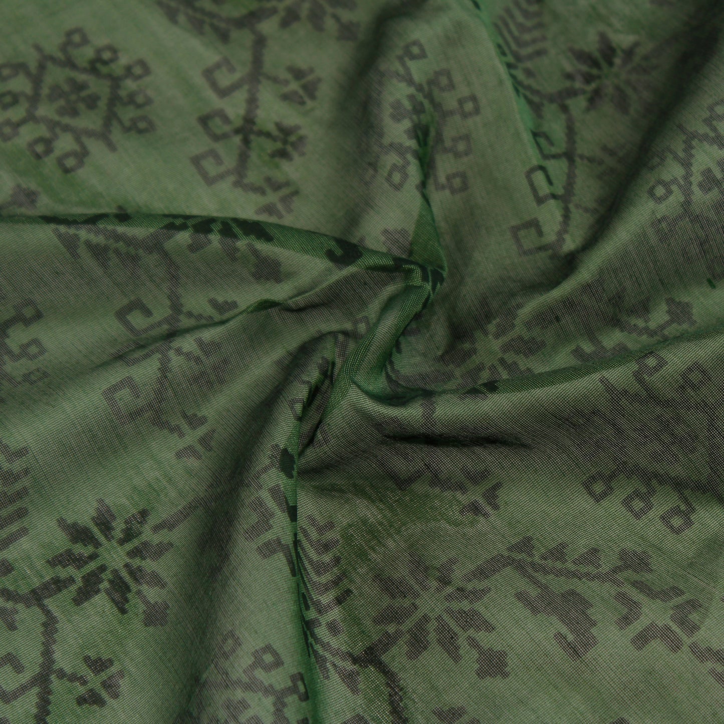 Green Chanderi Silk Fabric (1 Mtr)