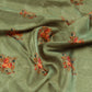 Green Floral Satin Fabric (1 Mtr)