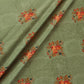 Green Floral Satin Fabric (1 Mtr)