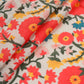 Off-White Muslin Silk Fabric with Floral Print (1 Mtr)