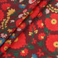 Brown Muslin Silk Fabric with Tropical Floral Print (1 Mtr)