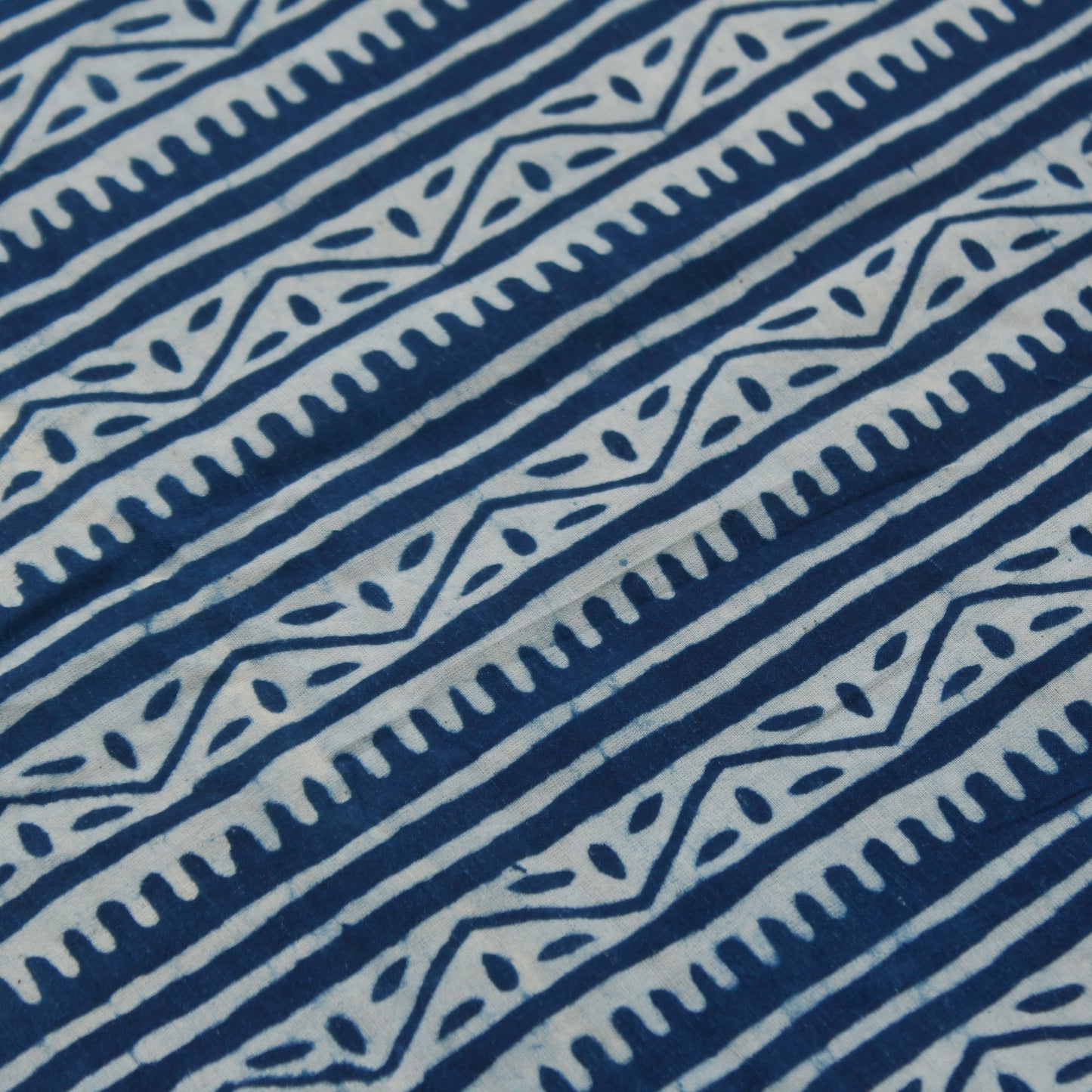 Indigo Hand Block Print Cotton Fabric (1 Mtr)