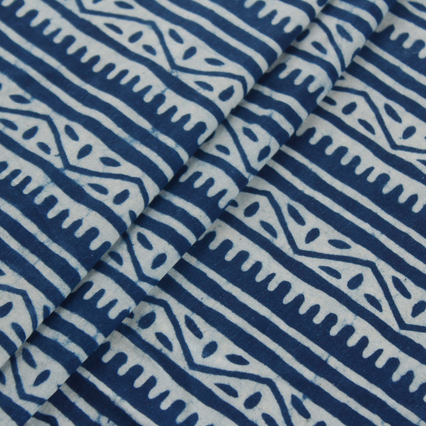 Indigo Hand Block Print Cotton Fabric (1 Mtr)