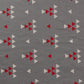 Grey and Red Geometric Print Fabric (1 Mtr)