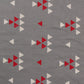 Grey and Red Geometric Print Fabric (1 Mtr)