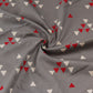 Grey and Red Geometric Print Fabric (1 Mtr)