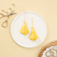 Set of 6- Yellow Beaded Silky Tassels